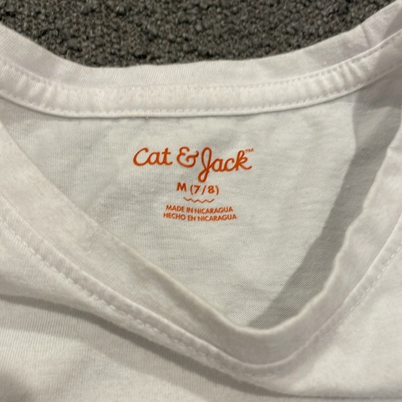 Lot of 2 Cat & Jack short sleeved glitter graphic tee in size 7/8 - Picture 9 of 10